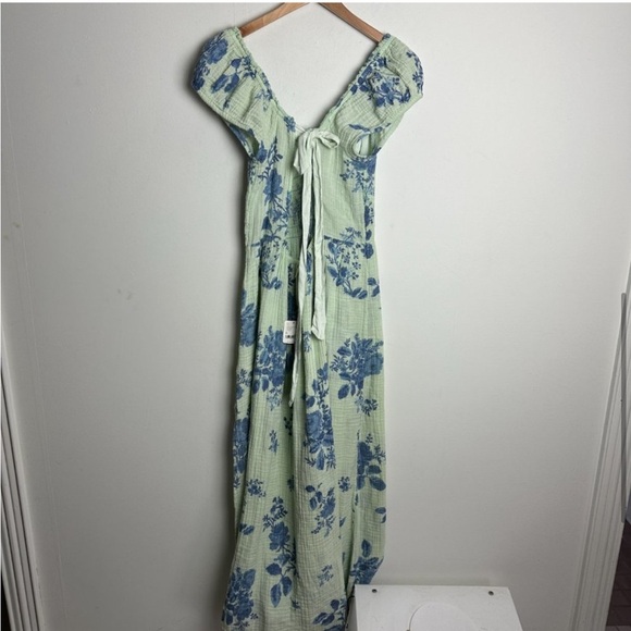 Free People Forget Me Not Blue Floral Midi Dress Sz XL NWT - Picture 5 of 7